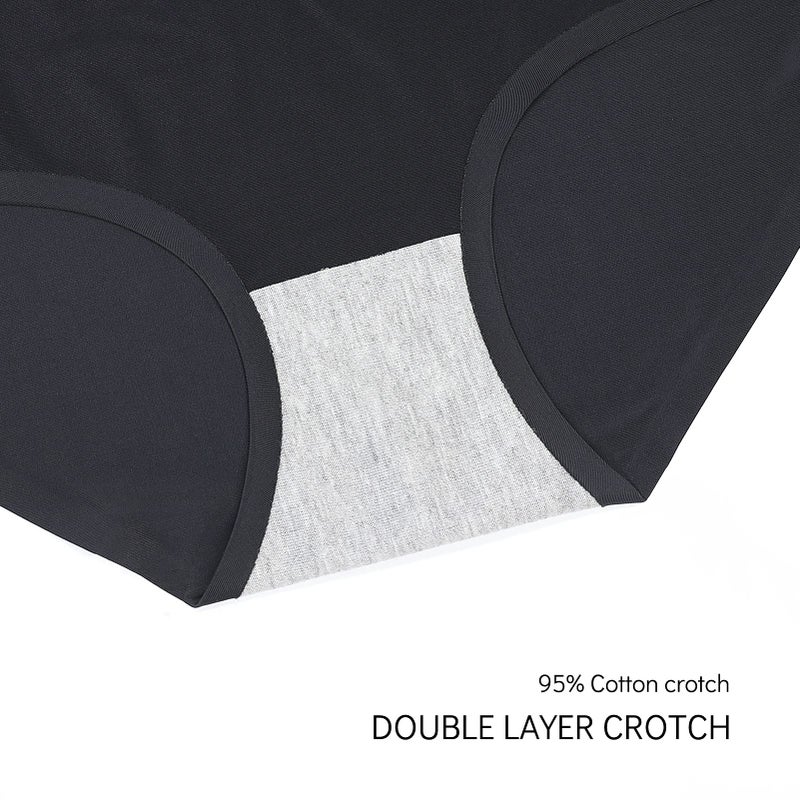FallSweet No Show High Waist Briefs Underwear for Women Seamless Panties,Pack of 4 (Black4, XL) - Image 5